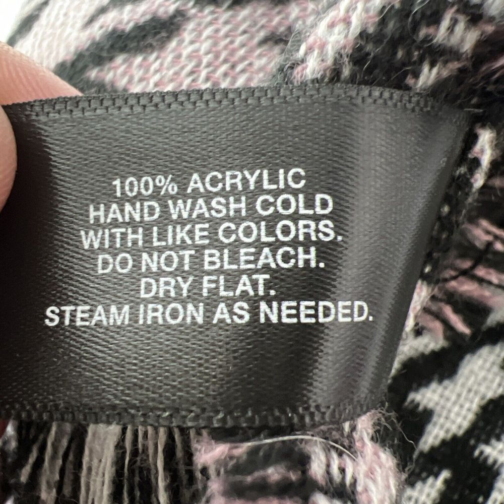 Mixit Scarf Women One Size Black White Pink Hound… - image 4